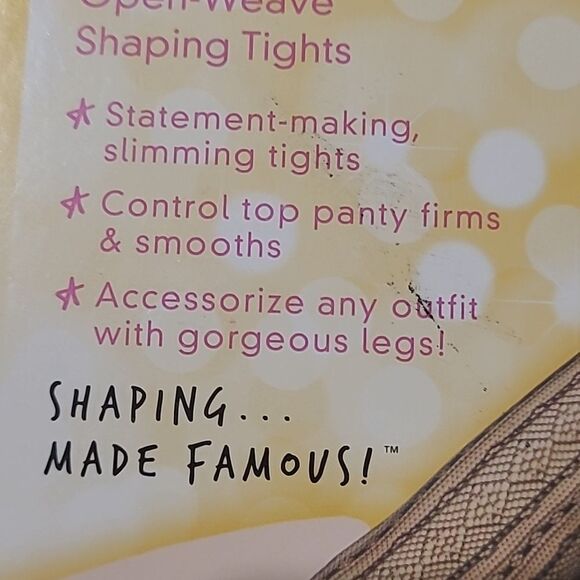 SPANX 115-150 LB OPEN WEAVE (LIKE FISHNET ) BLACK SHAPING CONTROL TOP TIGHTS NWT - Picture 6 of 9